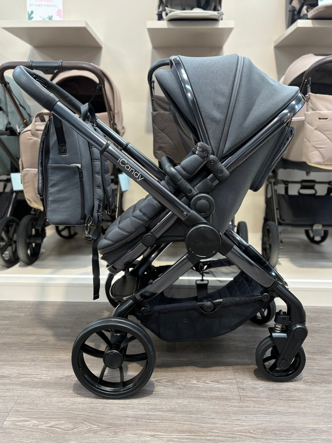 PRE LOVED iCandy Peach 7 Pram + Pushchair - Phantom/Truffle