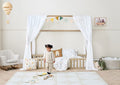 Tutti Bambini Casa Grande Montessori Toddler Floor Bed 90 x 200cm + Curtain Accessory Pack - Harvest Oak