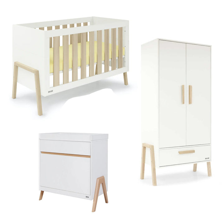 Babystyle Arendelle Cot Bed & Wardrobe + Tutti Bambini Fuori Drawers Nursery Furniture Set