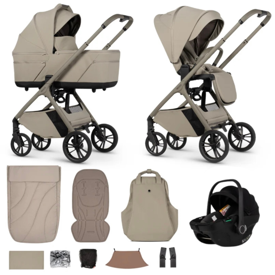 Venicci Tila 13 Piece Luxury Tiago Travel System Bundle - Latte