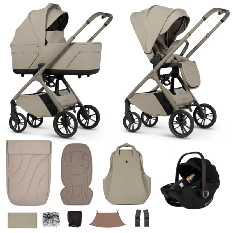 Venicci Tila 13 Piece Luxury Tiago Travel System Bundle - Latte