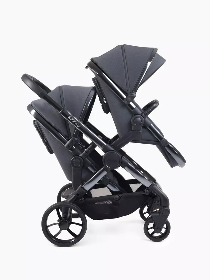 iCandy Peach 7 Double Pushchair Bundle - Phantom/Dark Grey