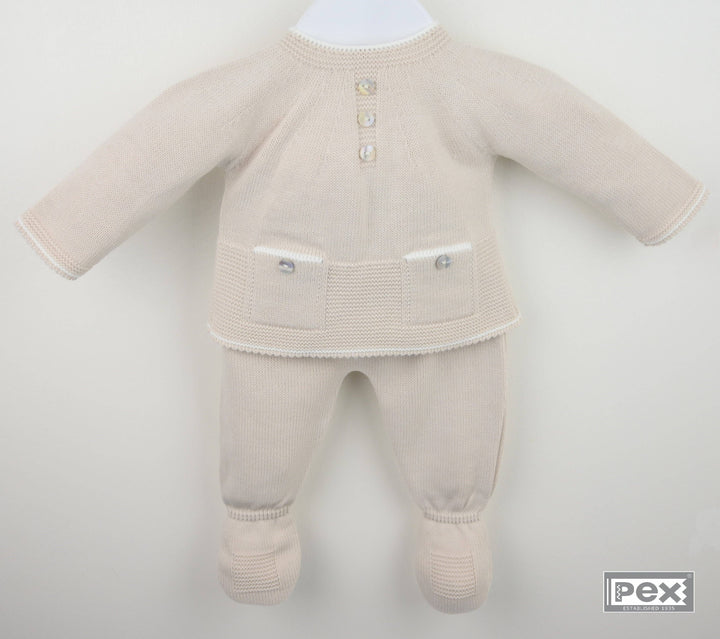 Pex Bertie 2 Piece Outfit + Pom Pom Hat - Natural