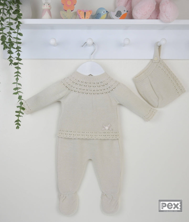 Pex Cara 3 Piece Outfit - Natural: 0-3m