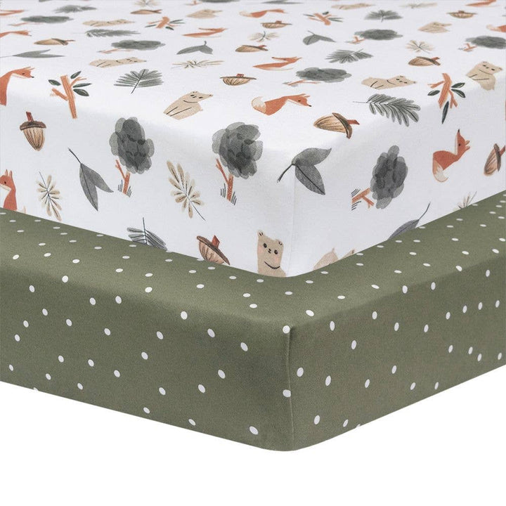 Living Textiles 2-pack Jersey Cot Fitted Sheet - Forest Retreat