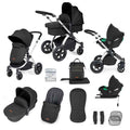 Ickle Bubba Stomp Luxe 12 Piece Cirrus Travel System + Isofix Base - Midnight/Silver/Black