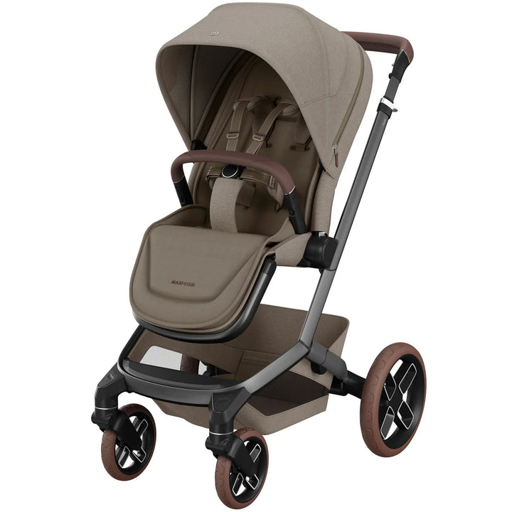 Maxi-Cosi Fame 14 Piece Premium Travel System + Home Bundle - Twillic Truffle/Brown