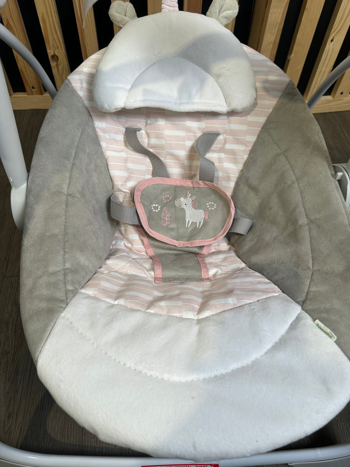 PRE LOVED Ingenuity Portable Baby Swing - Flora the Unicorn