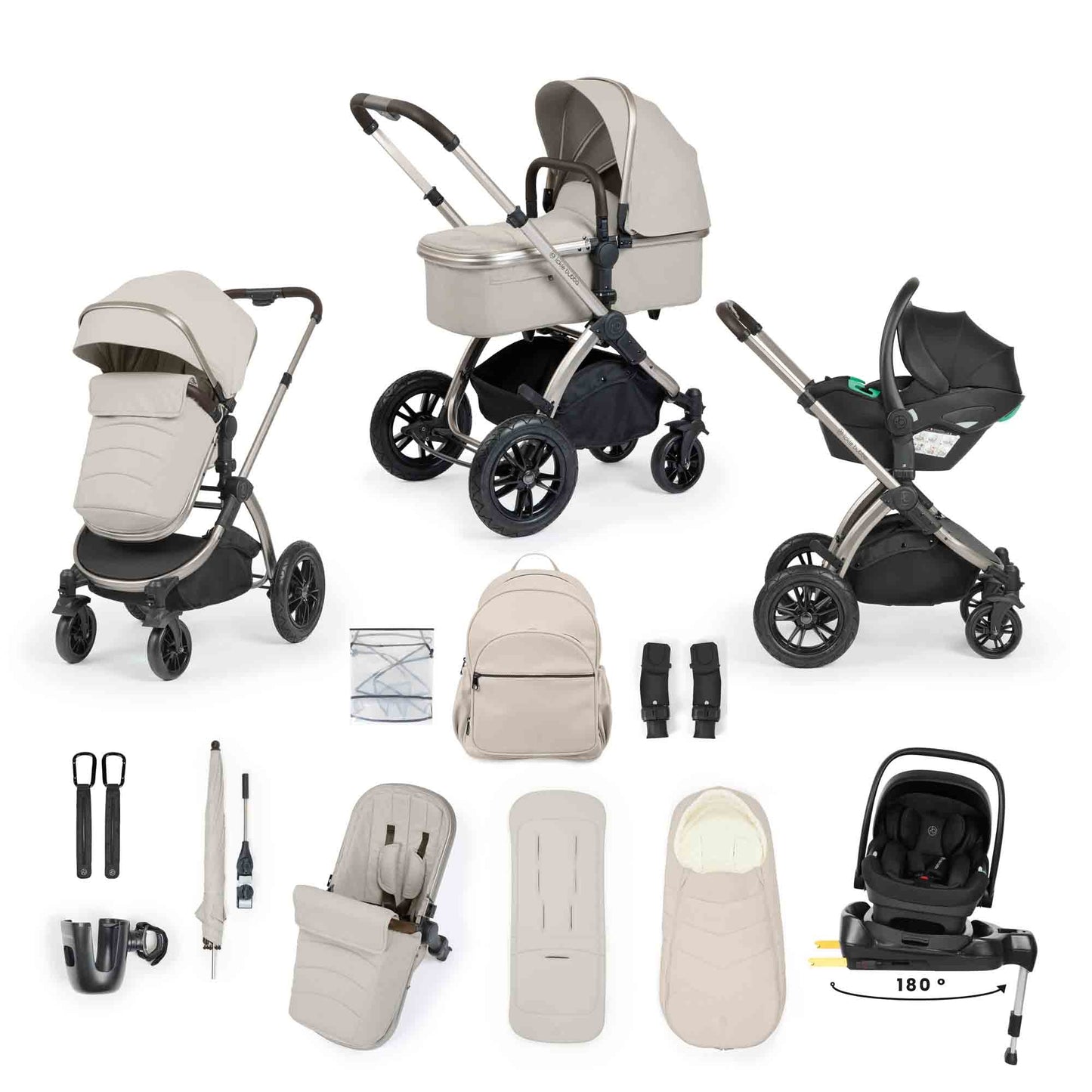 Ickle Bubba Stomp Luxe Elements Edition 17 Piece Bundle Inc Bubba Crib - Moonbeam