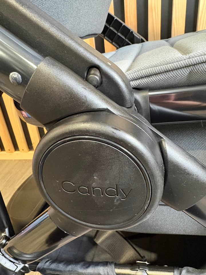 PRE LOVED iCandy Peach 7 Double Pushchair Bundle - Phantom/Dark Grey