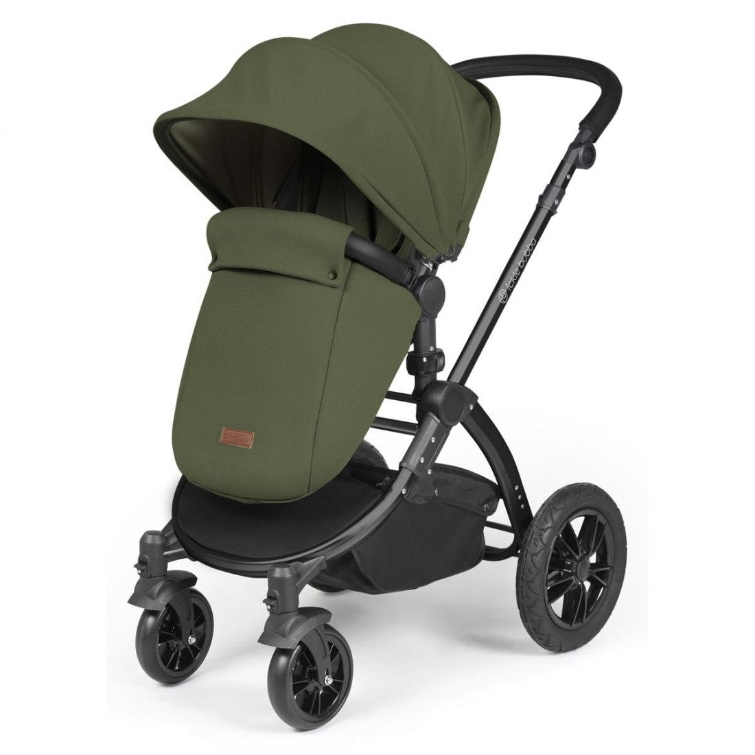 Ickle Bubba Stomp Luxe 9 Piece Pram Bundle - Woodland / Black
