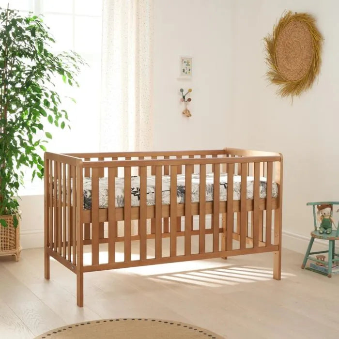 Tutti Bambini Malmo Cot Bed with Cot Top Changer & Mattress - Oak