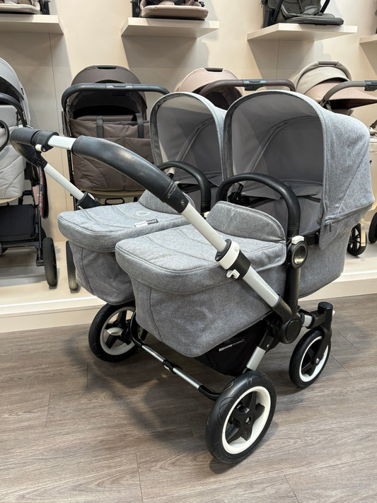 PRE LOVED Bugaboo Donkey2 Twin Pushchair - Grey Melange