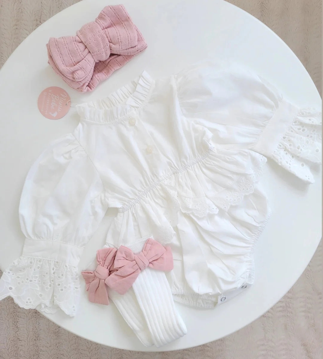 Nunubebe Anna Bundle - Romper, Socks & Hairband Set