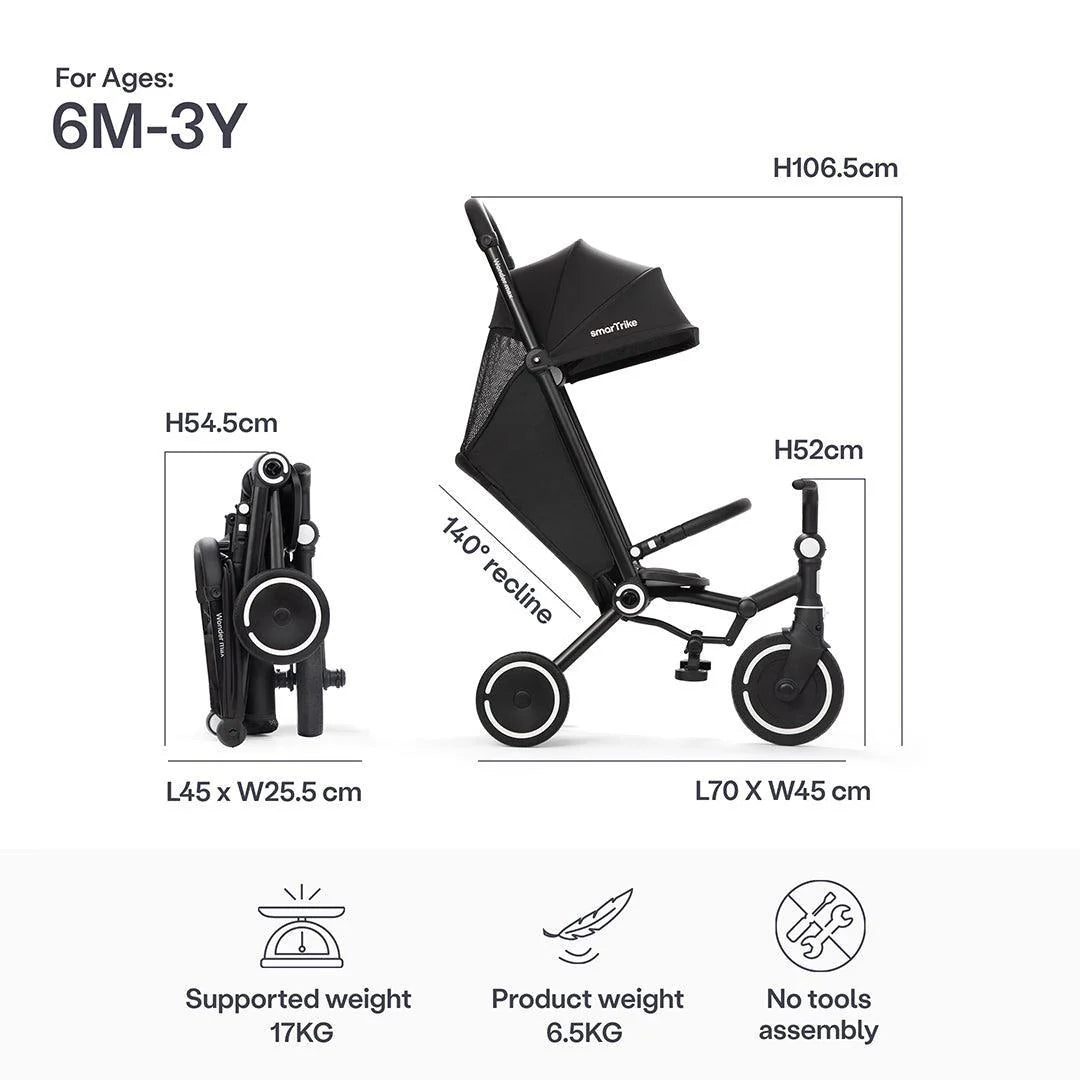 SmarTrike Wonder Max Stroller Trike - Jet Black