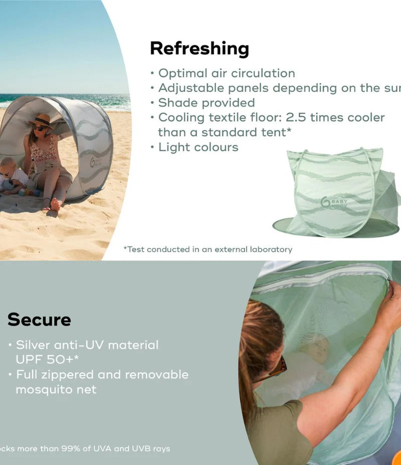 Babymoov Moov & Protect Anti UV Cooling Tent 50+ UPF - Green Lagoon