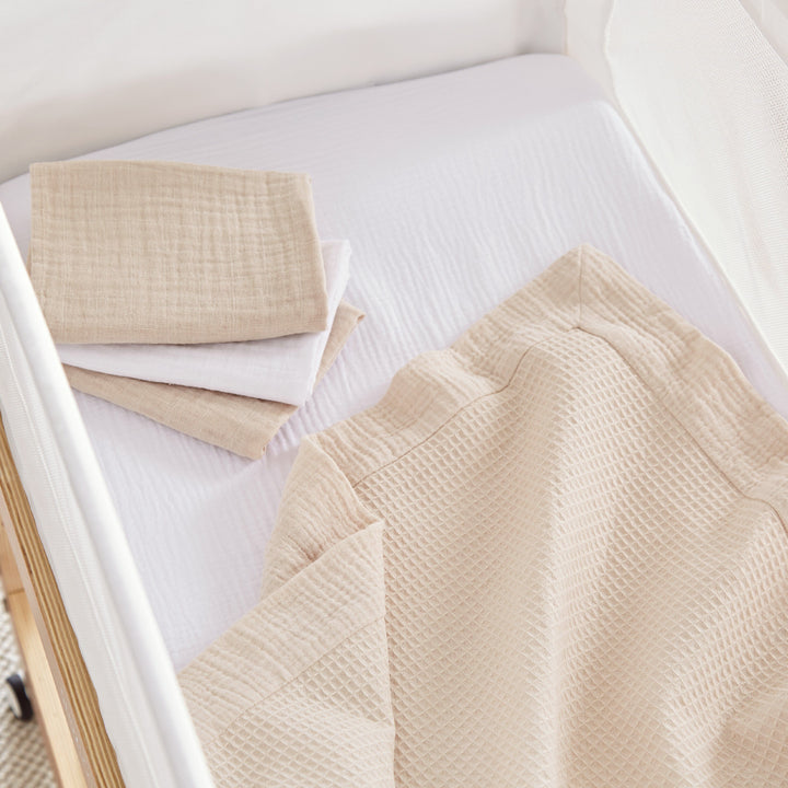 CuddleCo Universal Crib/Co-Sleeper Bedding Set - Cashmere Waffle