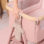 Tutti Bambini Cozee Air 2 Bedside Crib - Drifted Oak/Blush
