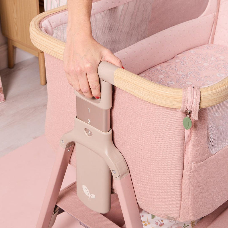 Tutti Bambini Cozee Air 2 Bedside Crib - Drifted Oak/Blush
