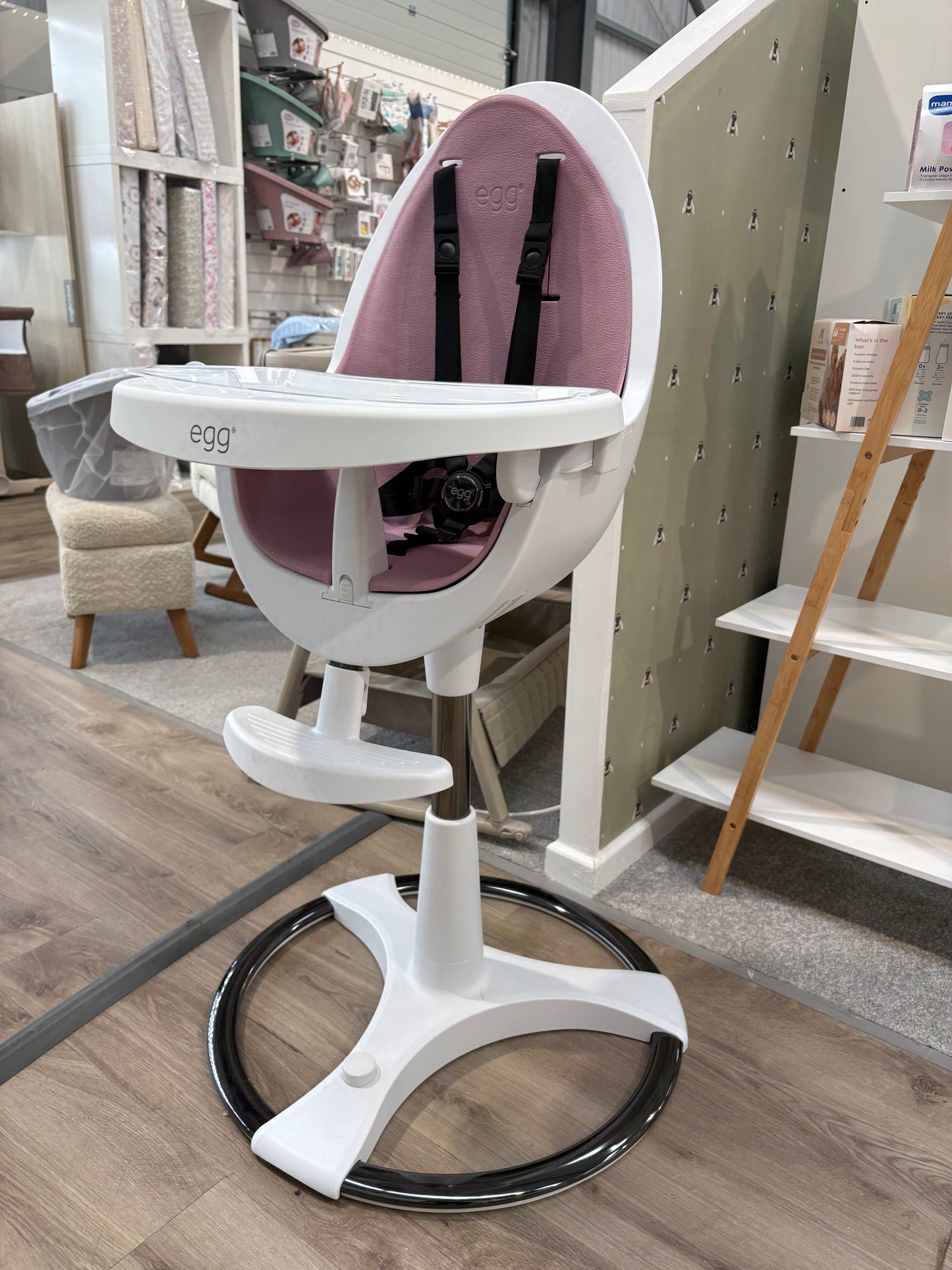 EX DISPLAY egg Home Highchair -  White/Pink