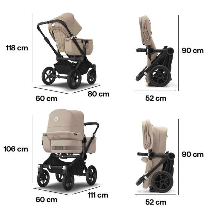 Bugaboo Donkey 5 Twin - Black/Desert Taupe