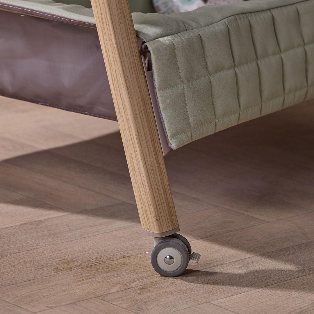 Tutti Bambini Cozee Sense Bedside Crib - Drifted Oak/Eucalyptus