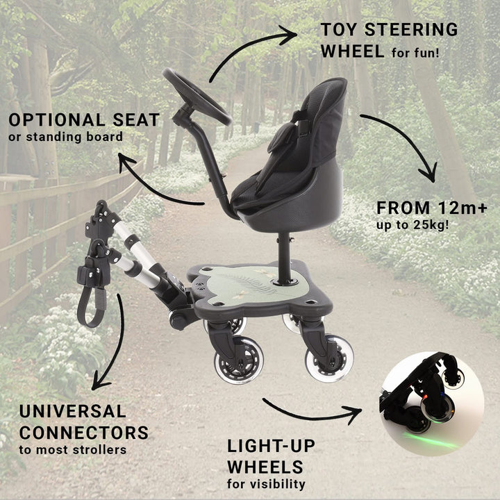 Roma 4Rider Buggy Board + Seat - RHS Fern
