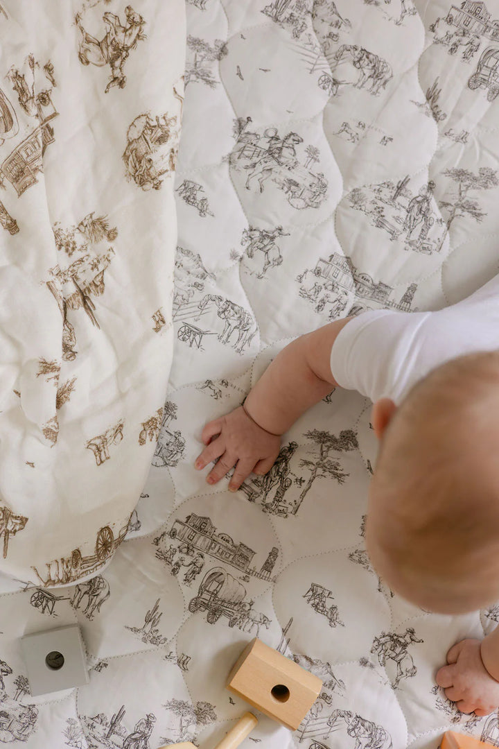 Gilded Bird Western Toile Quilted Playmat