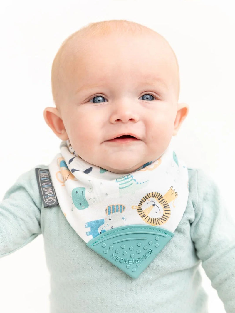 Cheeky Chompers Neckerchew Teething Dribble Bib - Animals