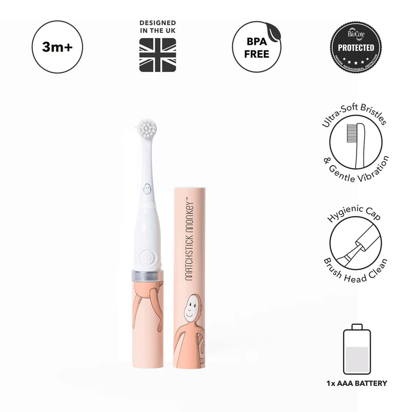 Matchstick Monkey Baby Electric Sonic  Toothbrush - Dusty Pink