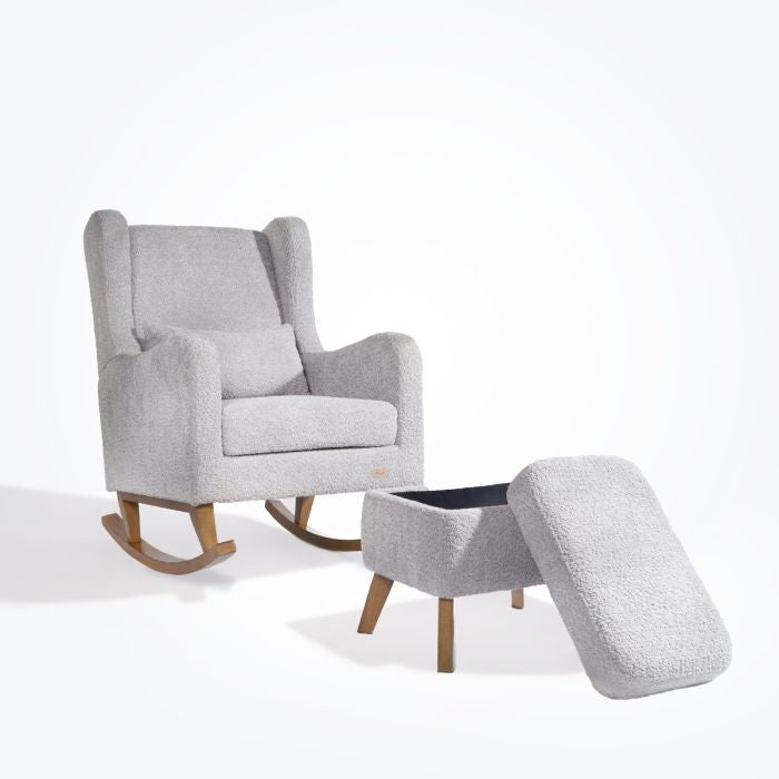 Tutti Bambini Harper Rocking Chair & Footstool - Cloud Grey