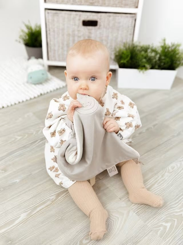 Cheeky Chompers Comfortchew Baby Comforter With Teether - Stone