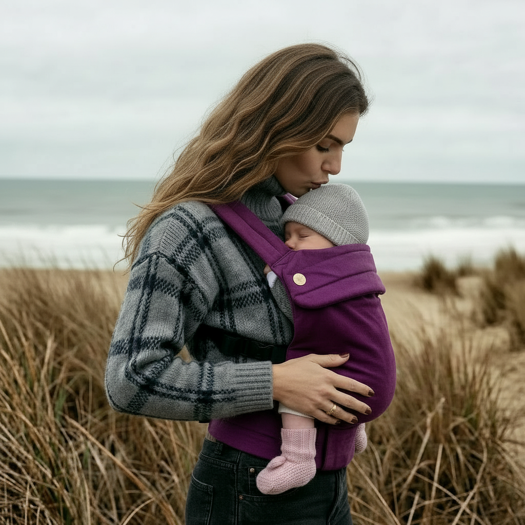 Bizzi Growin Velvet Baby Carrier - Berry Kiss