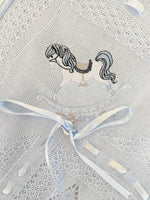 Beau Kid Rocking Horse Knitted Baby Blanket - Blue