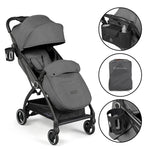 Ickle Bubba Aries Auto Fold Compact Stroller - Graphite Grey