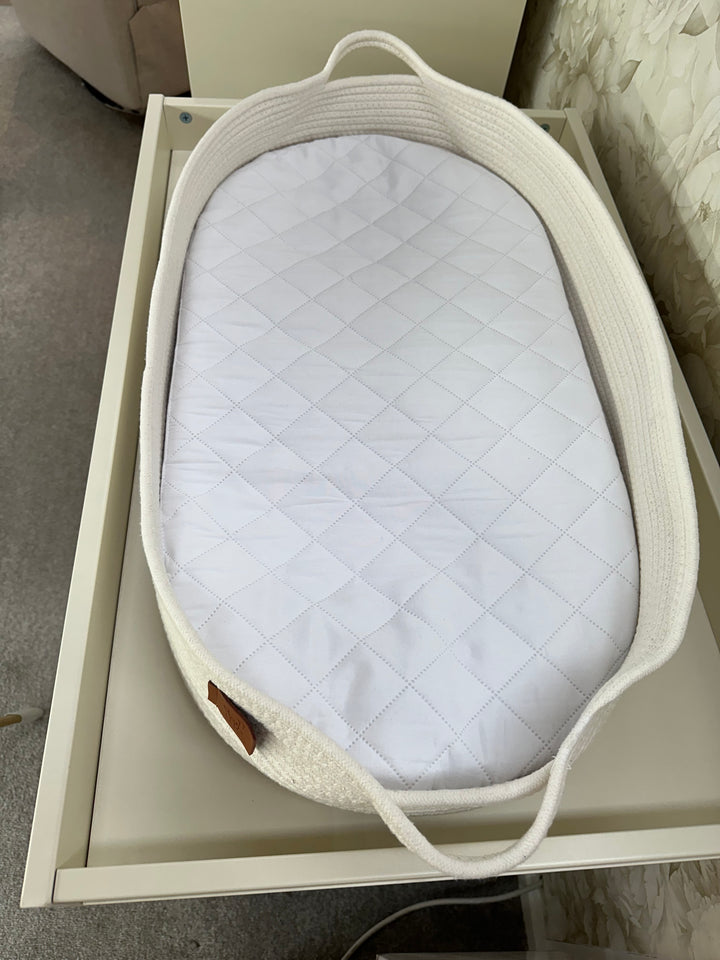 Cotton Rope Caddy & Changing Basket Duo - Off White
