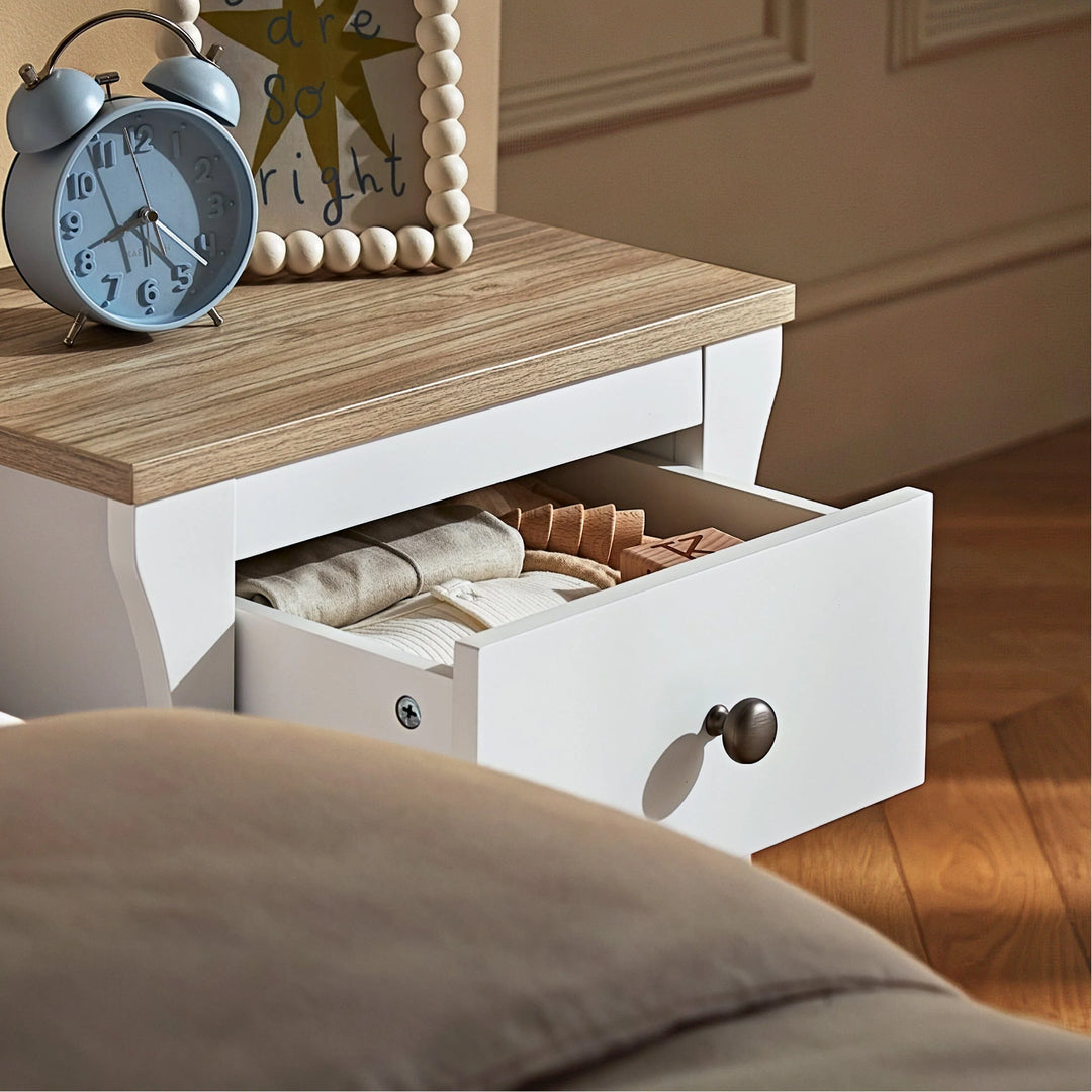 CuddleCo Clara Bedside Table - White & Ash