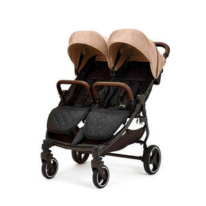 Ickle Bubba Venus Twin Double Stroller - Black/Biscuit