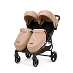 Ickle Bubba Venus Max Twin Double Stroller - Black/Biscuit