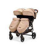 Ickle Bubba Venus Max Twin Double Stroller - Black/Biscuit