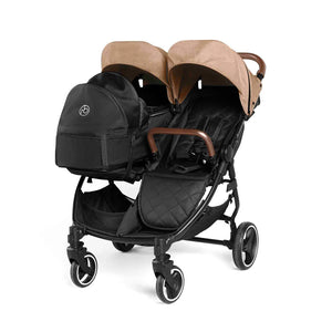 Ickle Bubba Venus Prime Twin Double Stroller Including Carrycot - Black/Biscuit