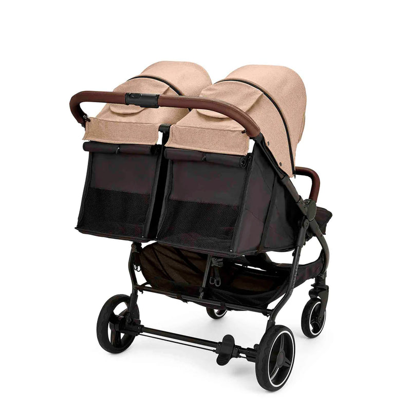 Ickle Bubba Venus Twin Double Stroller - Black/Biscuit