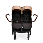 Ickle Bubba Venus Twin Double Stroller - Black/Biscuit