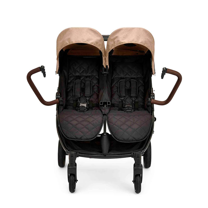 Ickle Bubba Venus Twin Double Stroller - Black/Biscuit