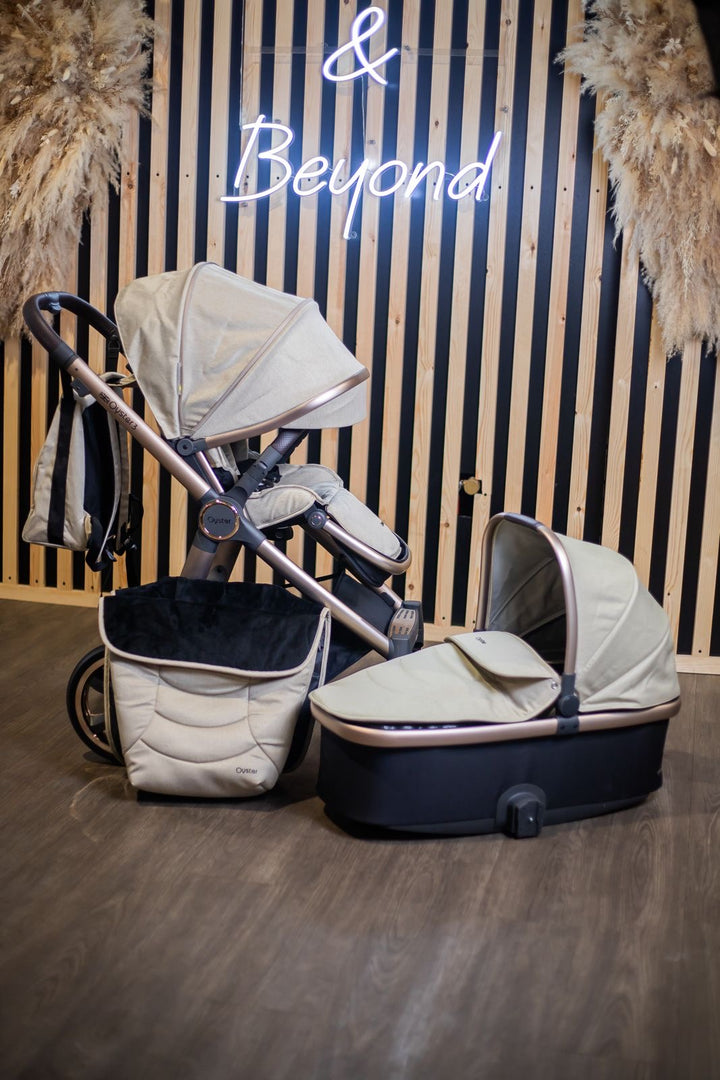 EX DISPLAY Babystyle Oyster3 Pram, Pushchair + Accessories - Cream