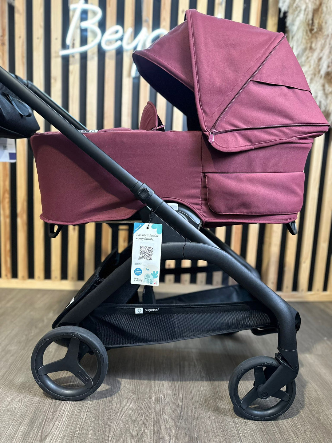 EX DISPLAY Bugaboo Dragonfly Pram, Pushchair + Accessories - Dark Cherry