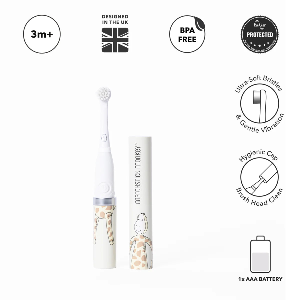 Matchstick Monkey Baby Electric Sonic  Toothbrush - Gigi Giraffe
