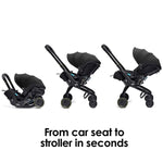 Doona X Recline Car Seat & Stroller with Isofix Base & Rain Cover Bundle - Nitro Black + FREE Essentials Bag Worth £54.99!