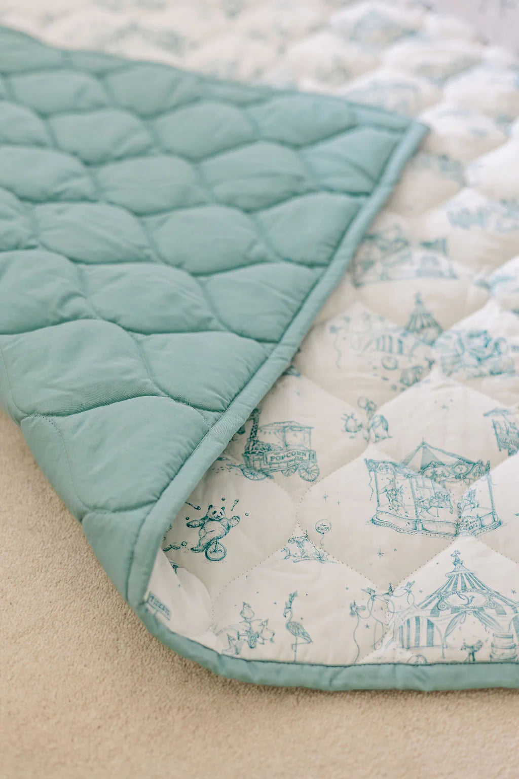 Gilded Bird Circus Toile Quilted Playmat