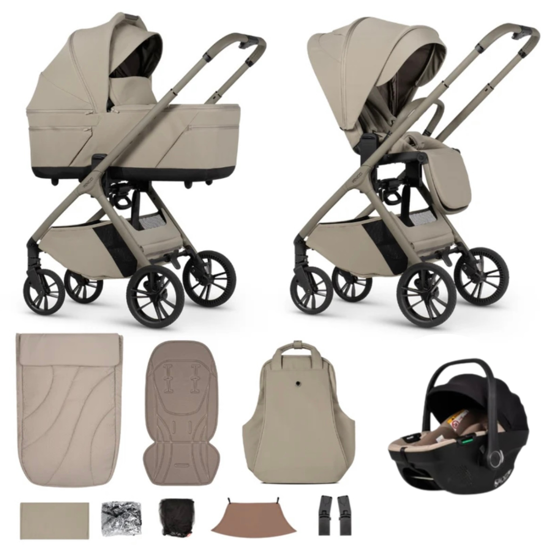 Venicci Tila 13 Piece Luxury Tiago Travel System Bundle - Latte